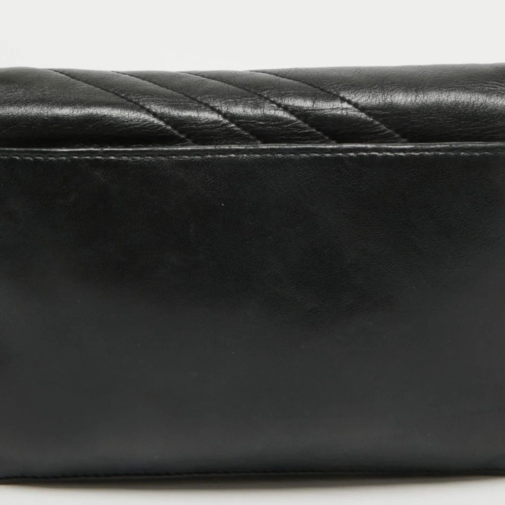 Authentic Tory Burch Black Leather Kira Envelope Flap Chain Bag
